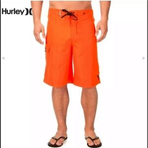 NWT Hurley Neon Orange Board Shorts Sz 30 or 31
